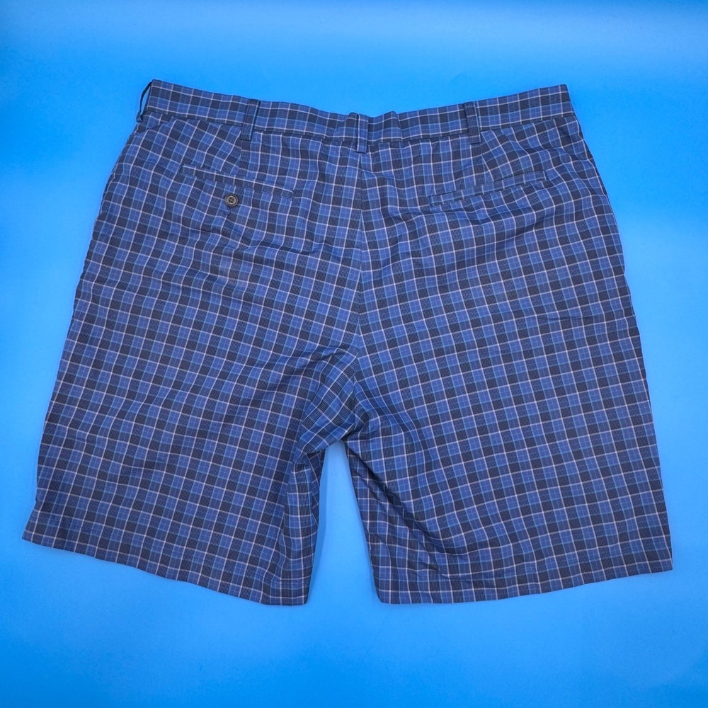 PGA Tour Mens Blue Plaid Golf Shorts Size 40 Flat Front Performance Activewear - Picture 2 of 5